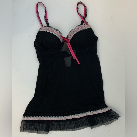 Rampage Y2k Intimates Bustier Pink Bow Slip Dress Women’s Small - Picture 4 of 10